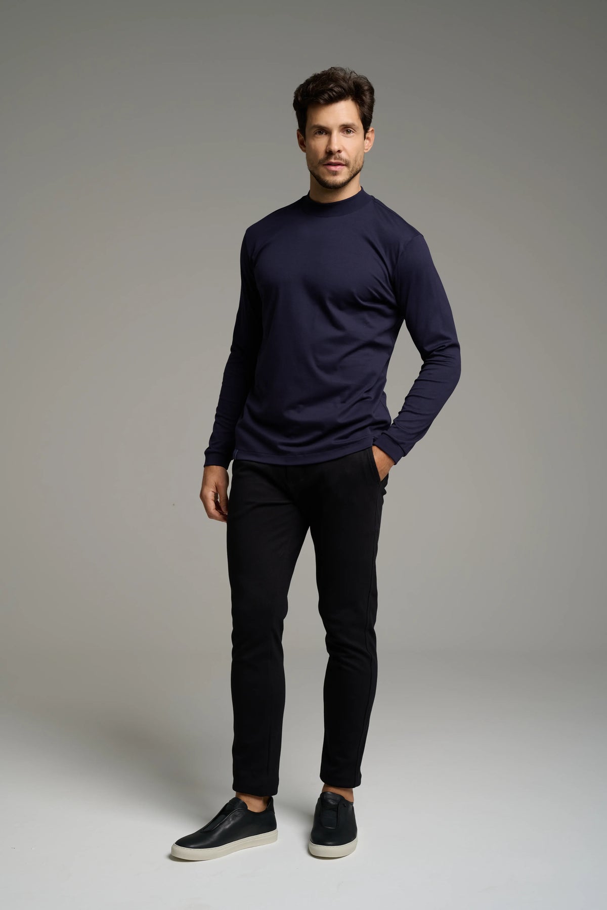 Pima High-Neck T-Shirt – Long Sleeve 3-Pack