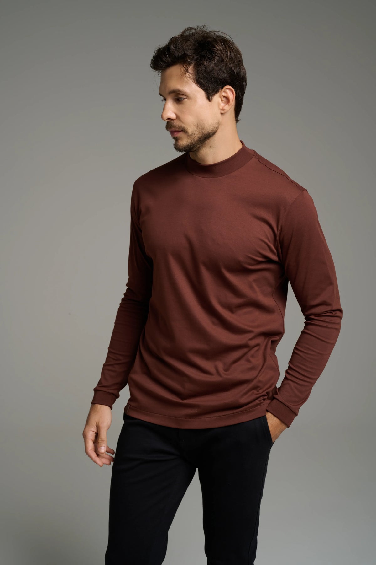 Pima High-Neck T-Shirt – Long Sleeve 3-Pack