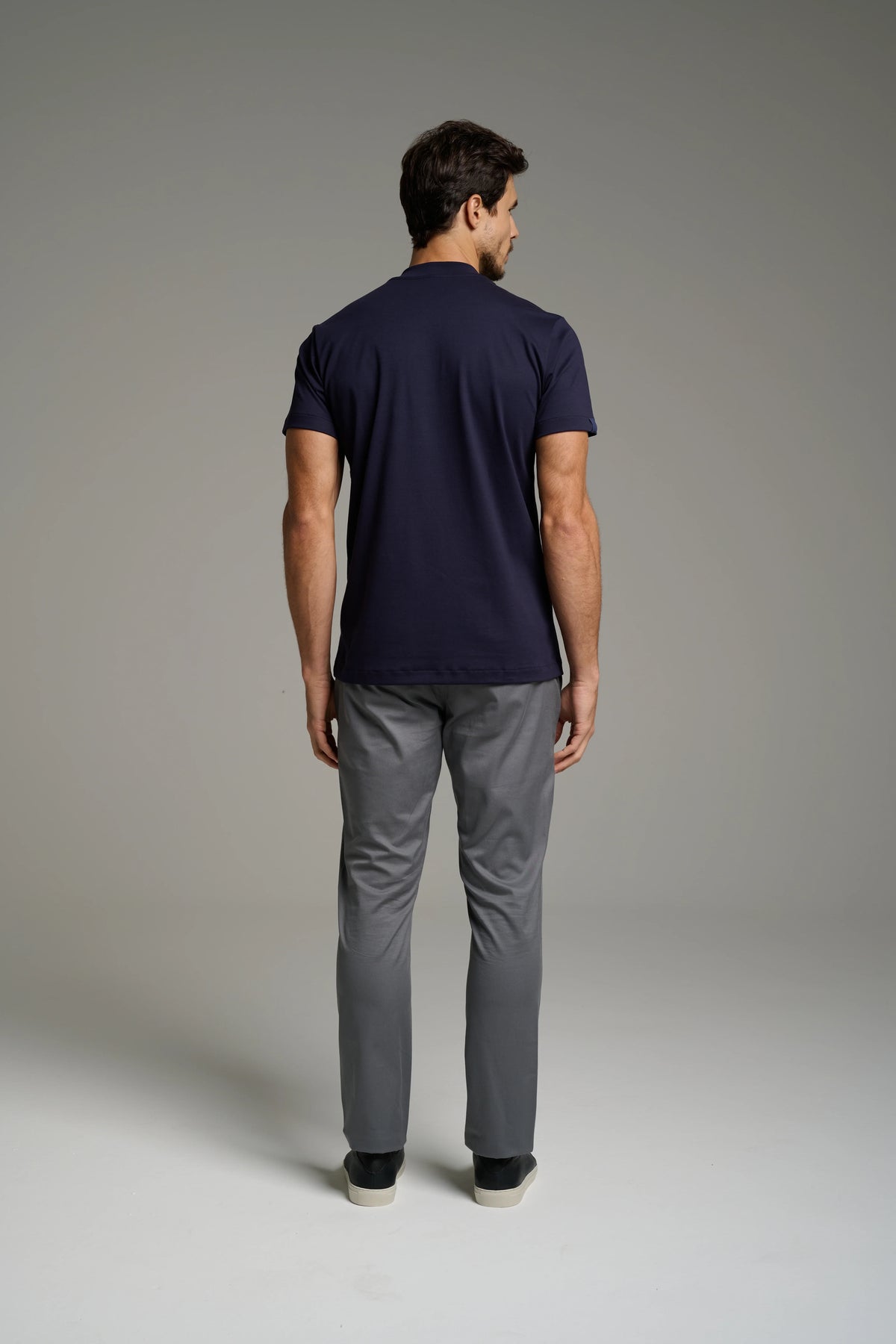 Pima High-Neck T-Shirt – Short Sleeve