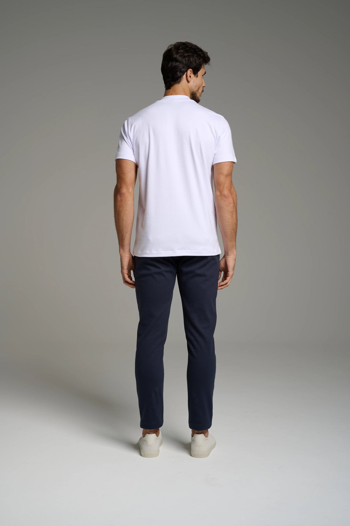 Pima High-Neck T-Shirt – Short Sleeve