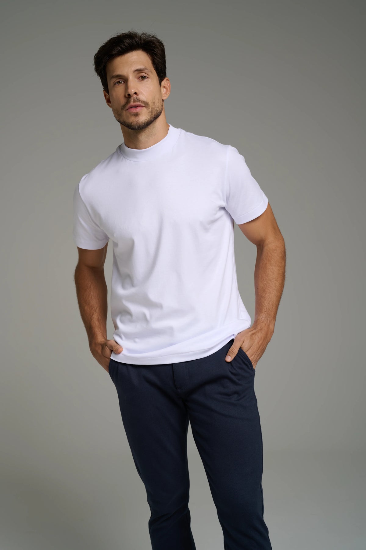 Pima High-Neck T-Shirt – Short Sleeve 3-Pack