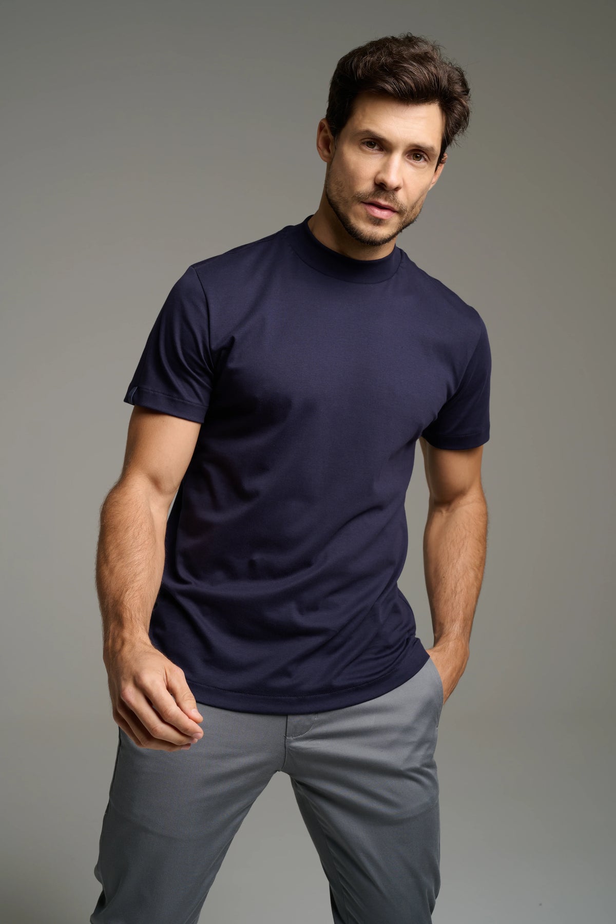 Pima High-Neck T-Shirt – Short Sleeve 2-Pack