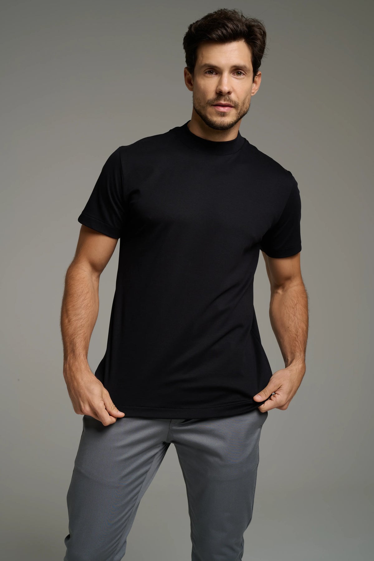 Pima High-Neck T-Shirt – Short Sleeve 3-Pack