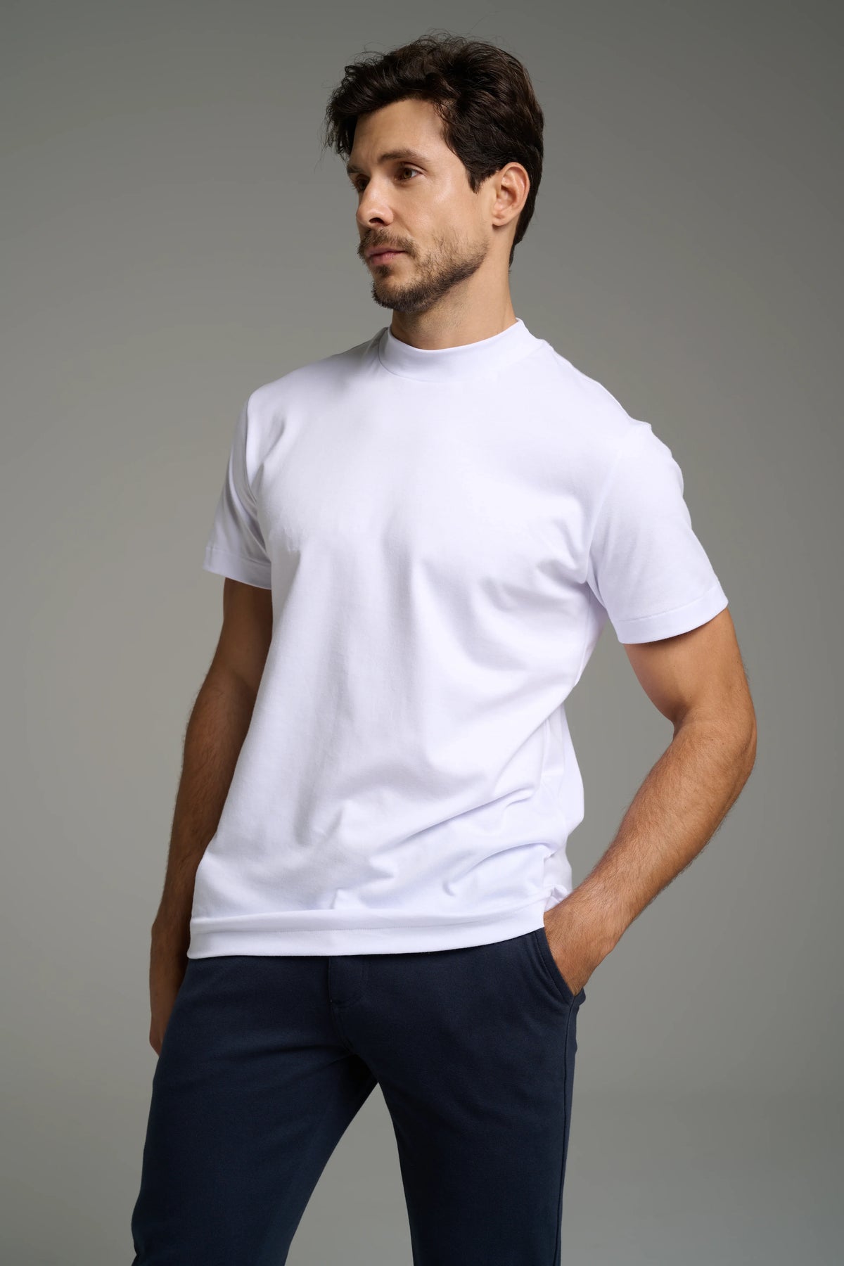 Pima High-Neck T-Shirt – Short Sleeve 3-Pack