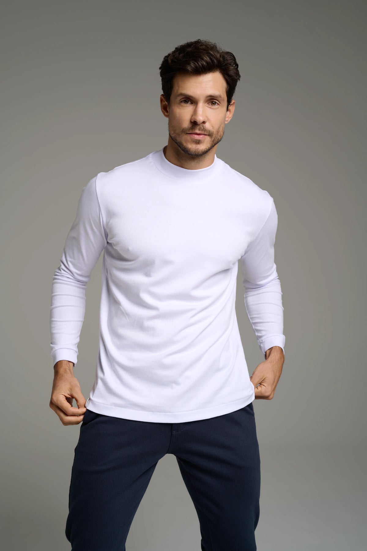 Pima High-Neck T-Shirt – Long Sleeve 3-Pack