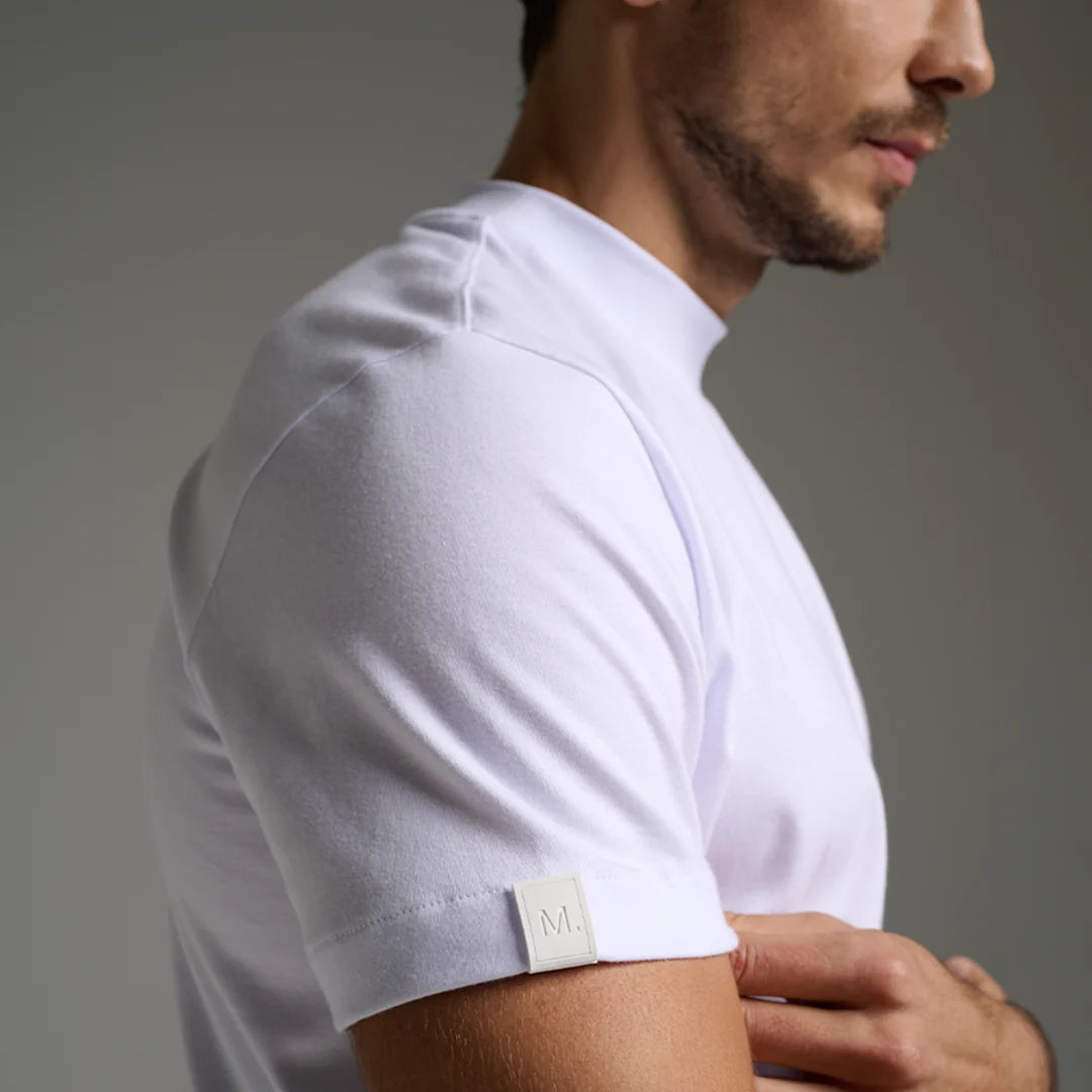 Pima High-Neck T-Shirt – Short Sleeve