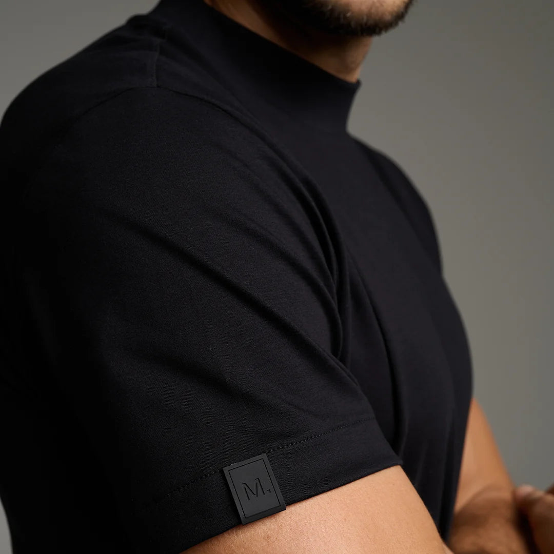 Pima High-Neck T-Shirt – Short Sleeve